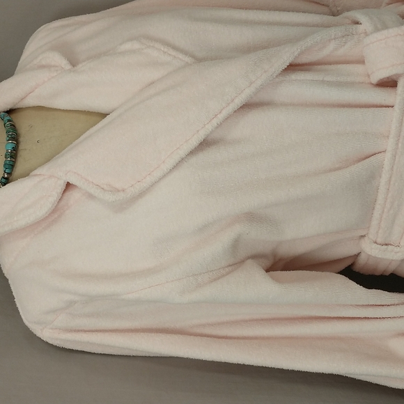 Blush Pink 100% Turkish Cotton Terry Robe Soft & Feminine Quality by Cypress 48" - Picture 2 of 12